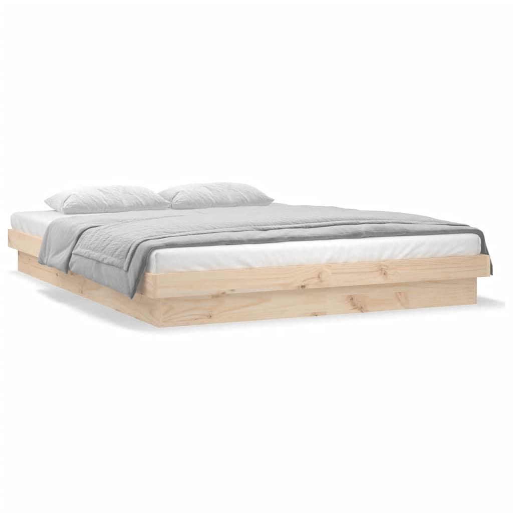 Cadre de lit à LED sans matelas 120x200 cm bois massif - XIOS