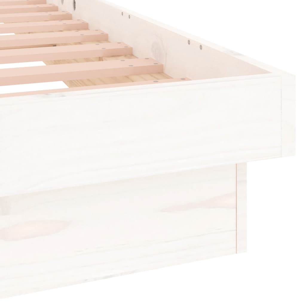 Cadre de lit à LED sans matelas blanc bois massif - XIOS