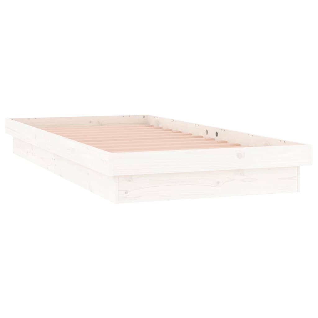 Cadre de lit à LED sans matelas blanc bois massif - XIOS