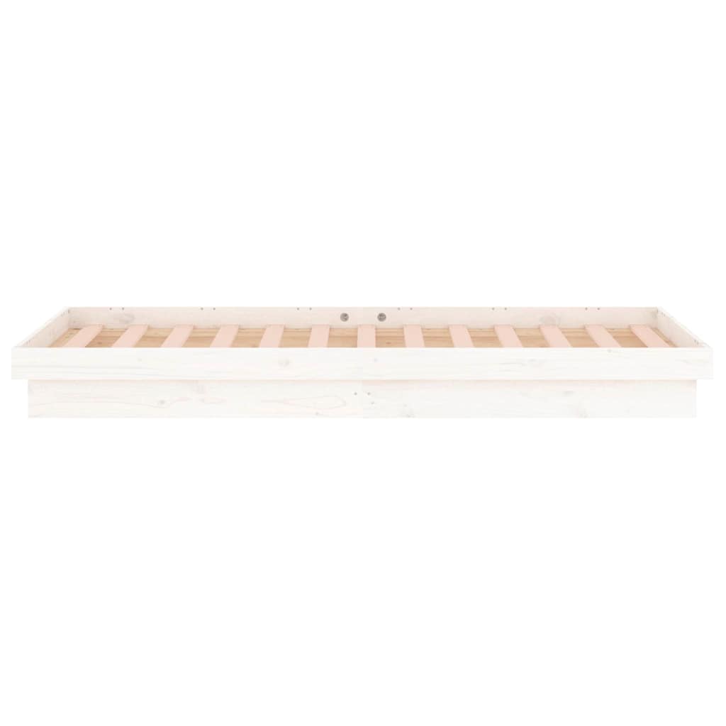 Cadre de lit à LED sans matelas blanc bois massif - XIOS