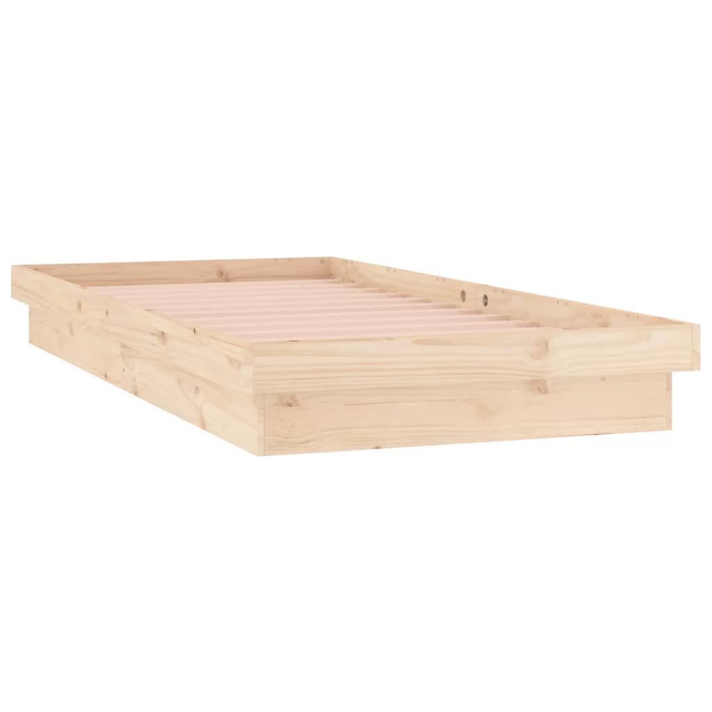 Cadre de lit à LED sans matelas bois massif - XIOS