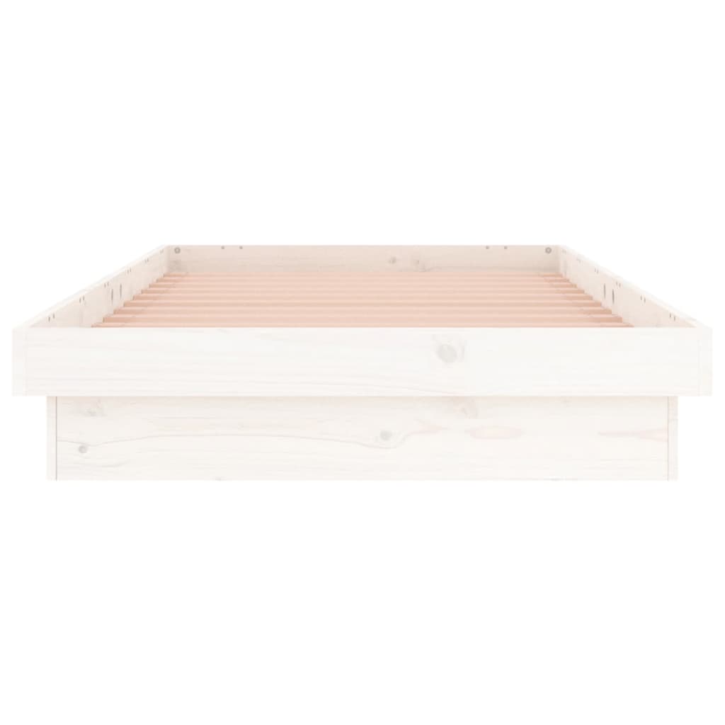 Cadre de lit à LED sans matelas blanc bois massif - XIOS