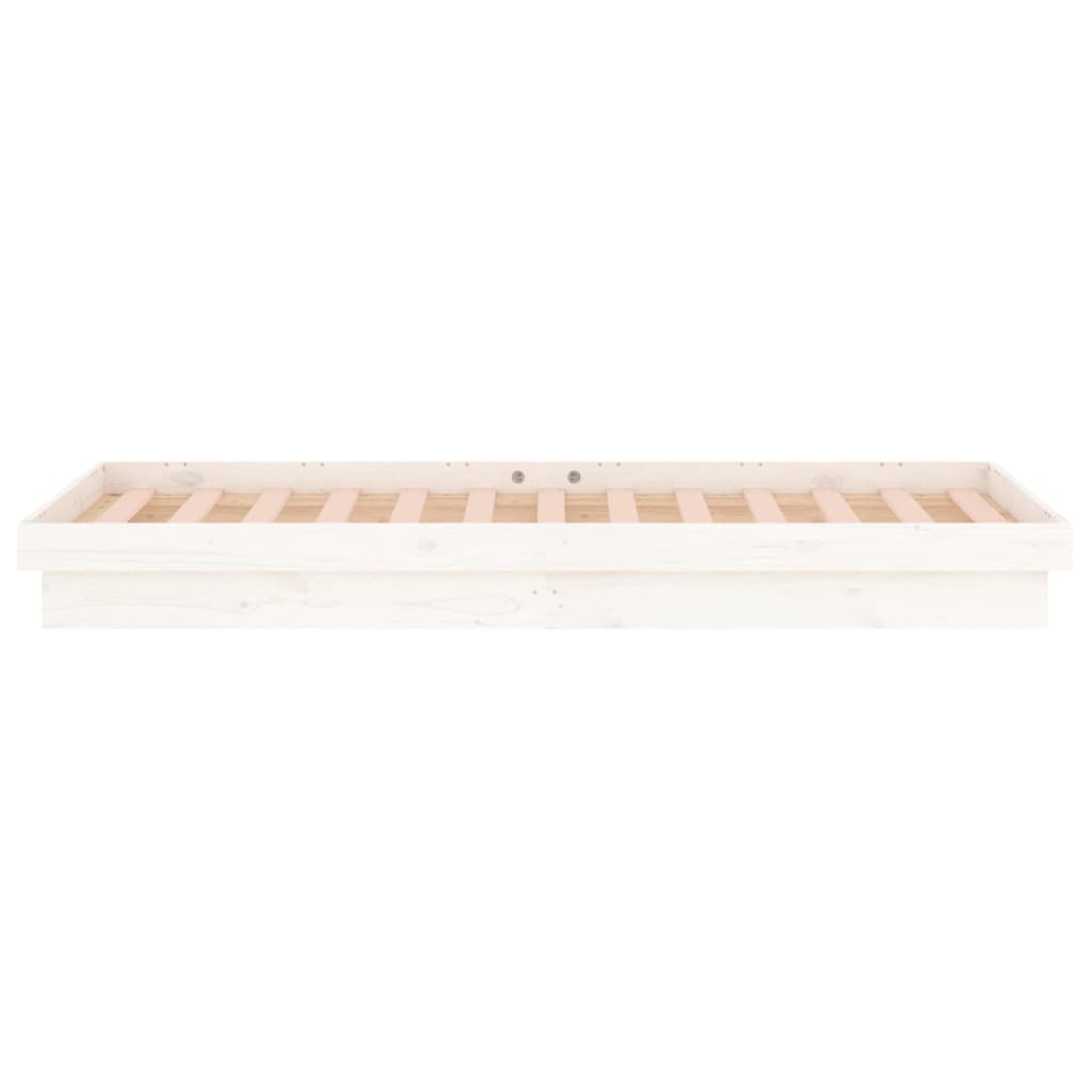 Cadre de lit à LED sans matelas blanc bois massif - XIOS