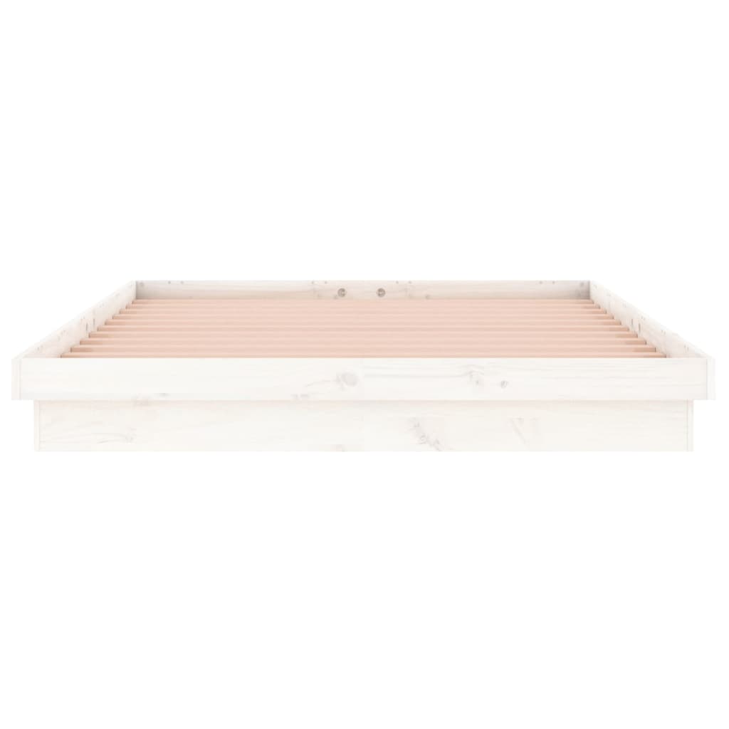 Cadre de lit à LED sans matelas blanc bois massif - XIOS