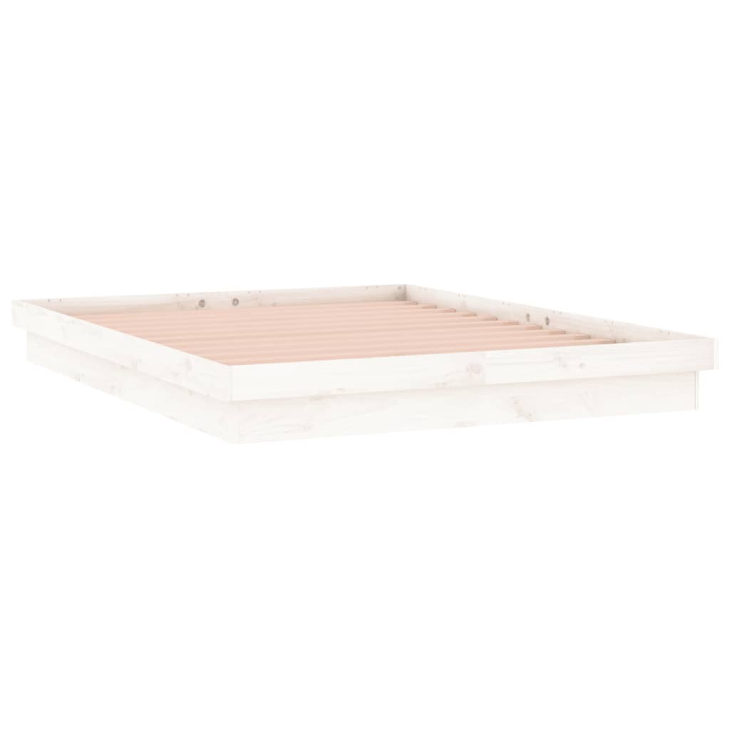 Cadre de lit à LED sans matelas blanc bois massif - XIOS