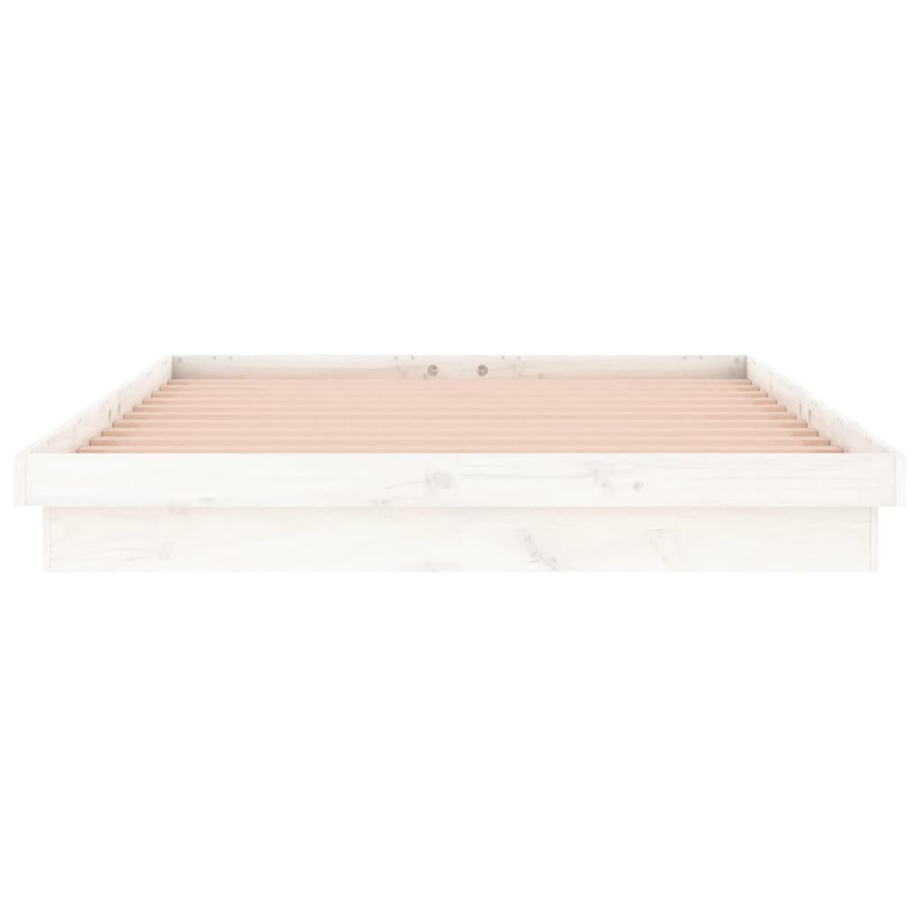 Cadre de lit à LED sans matelas blanc bois massif - XIOS