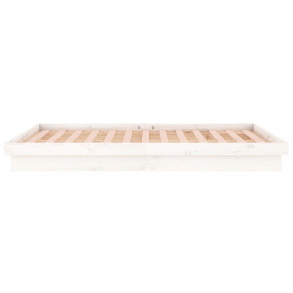 Cadre de lit à LED sans matelas blanc bois massif - XIOS