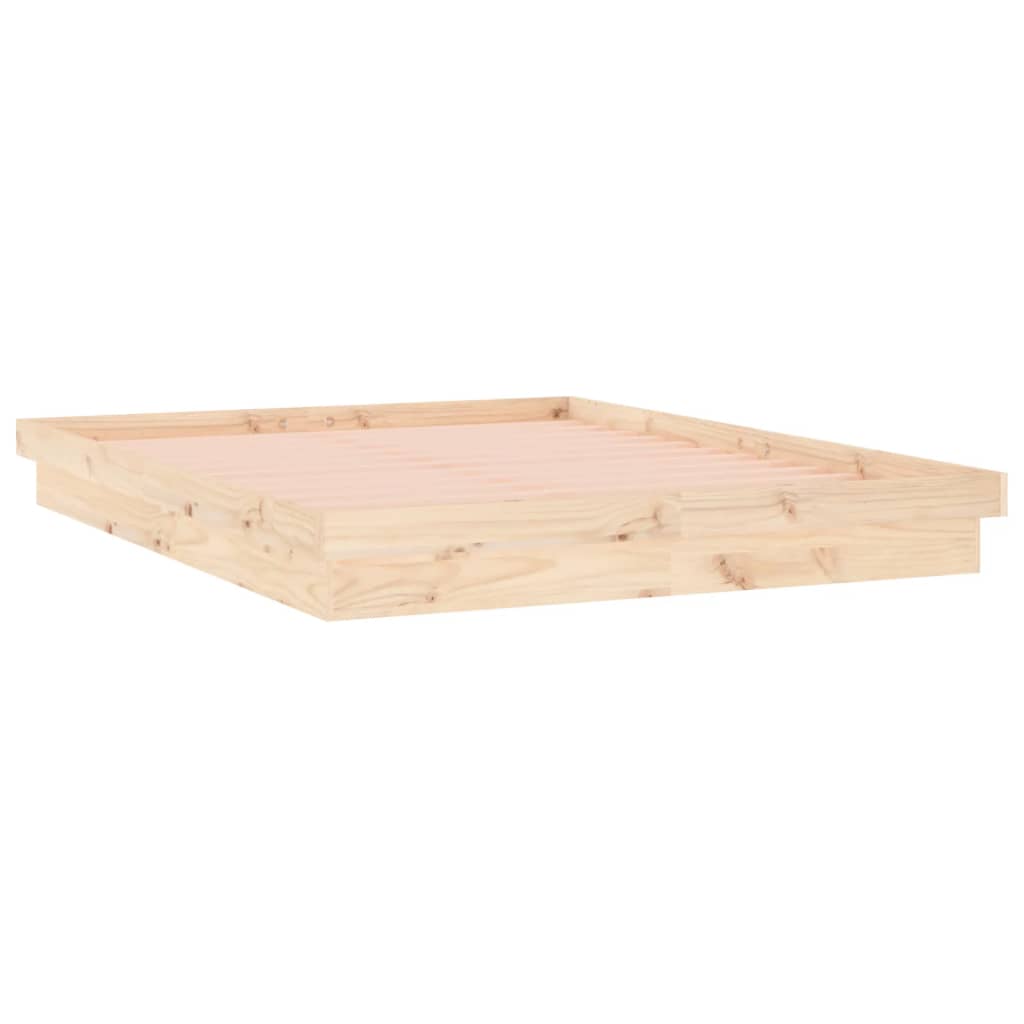 Cadre de lit à LED sans matelas 140x190 cm bois massif - XIOS