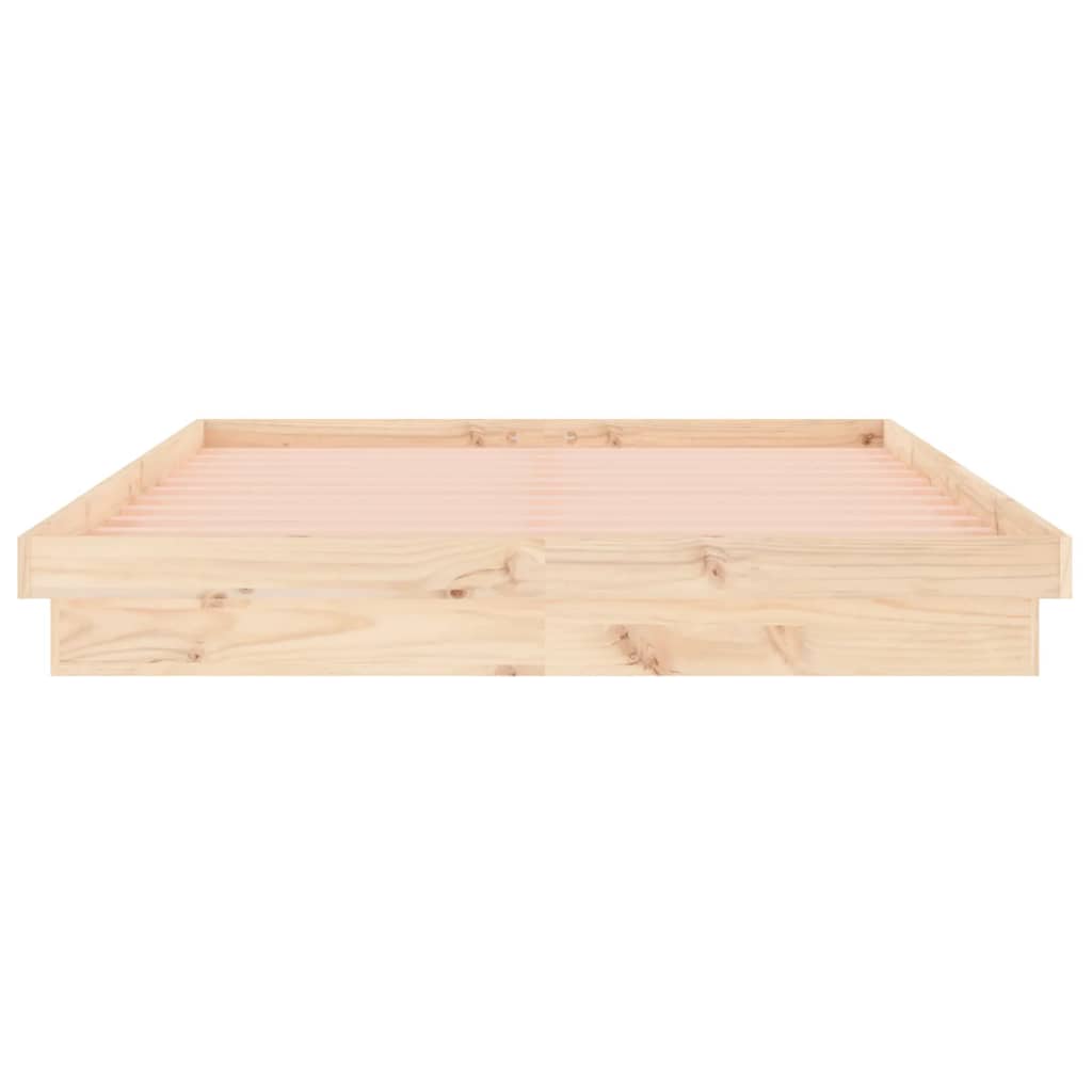 Cadre de lit à LED sans matelas 140x190 cm bois massif - XIOS