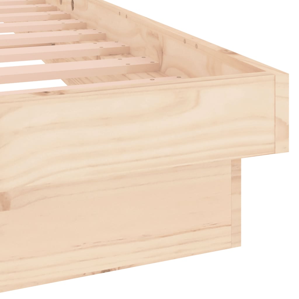 Cadre de lit à LED sans matelas 140x190 cm bois massif - XIOS