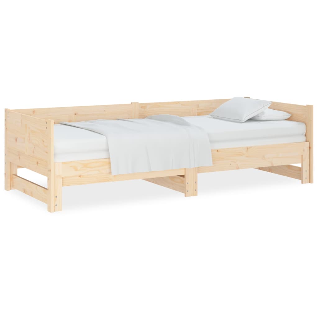 Lit coulissant sans matelas bois de pin massif 2x(90x190) cm - XIOS
