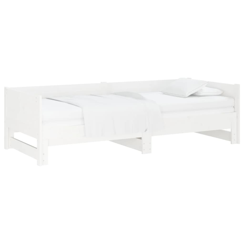 Lit coulissant sans matelas blanc 2x(90x190) cm - XIOS