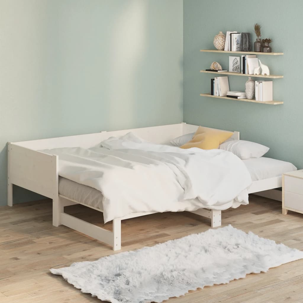 Lit coulissant sans matelas blanc 2x(90x190) cm - XIOS