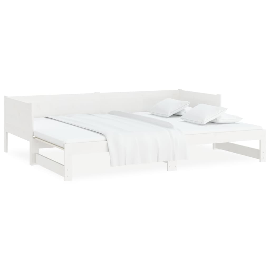 Lit coulissant sans matelas blanc 2x(90x190) cm - XIOS