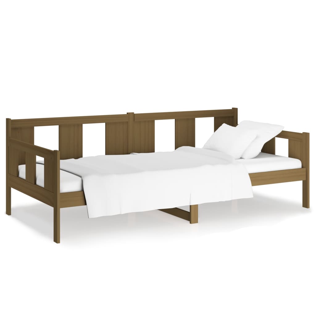 Lit de jour sans matelas marron miel bois pin massif 90x200 cm - XIOS