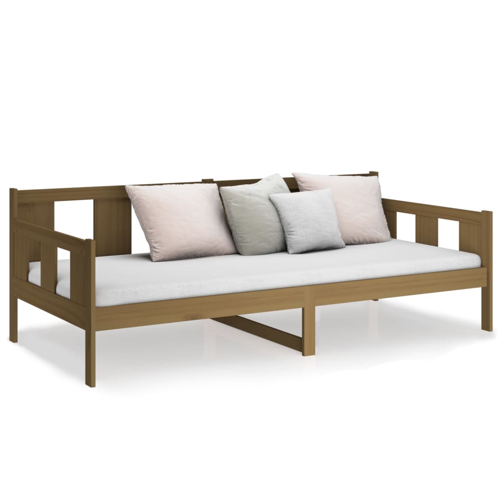 Lit de jour sans matelas marron miel bois pin massif 90x190 cm - XIOS