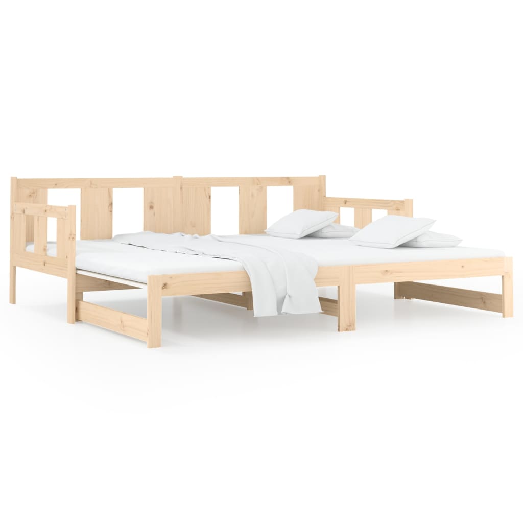 Lit coulissant sans matelas bois de pin solide 2x(80x200) cm - XIOS
