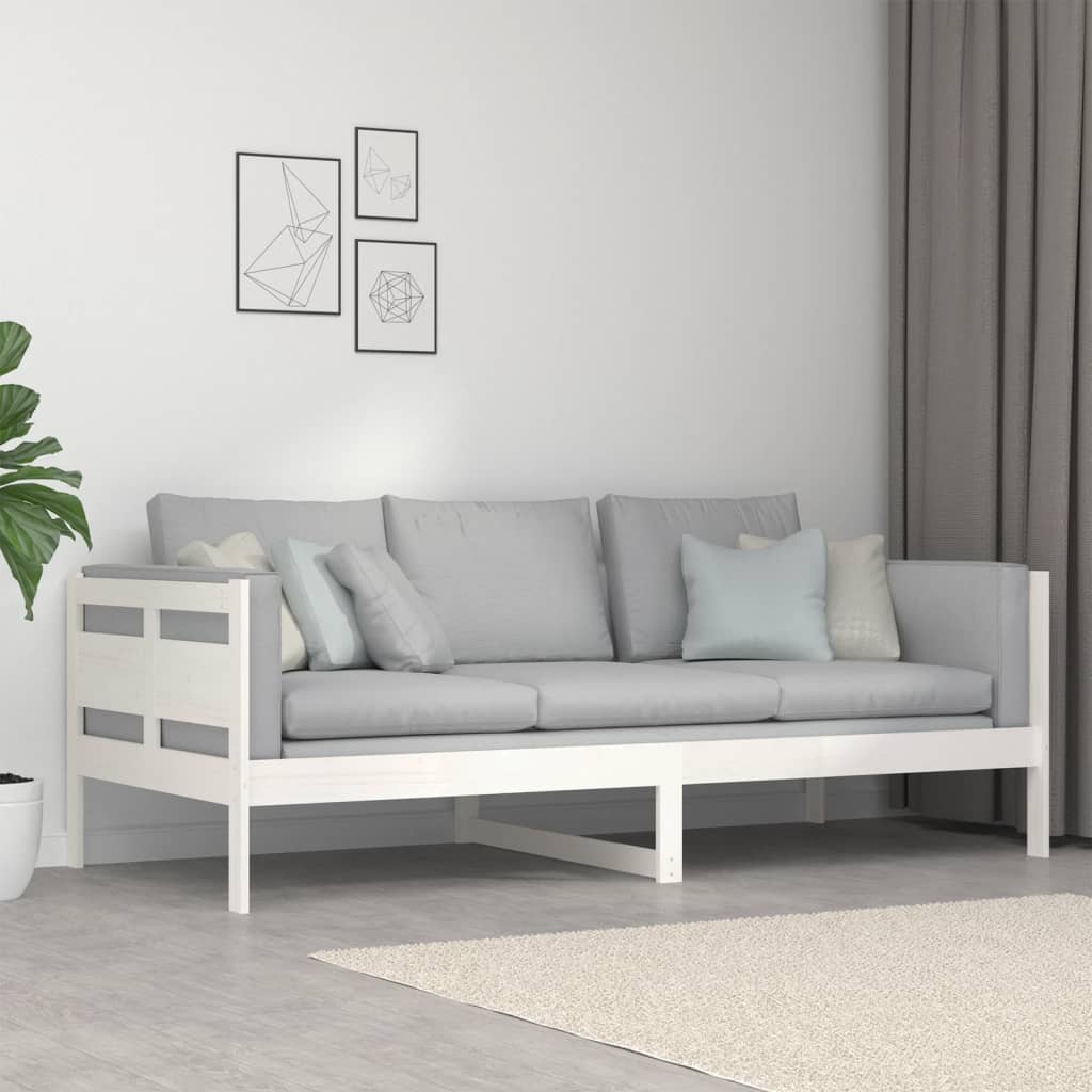 Lit de jour sans matelas blanc bois de pin massif 90x200 cm - XIOS
