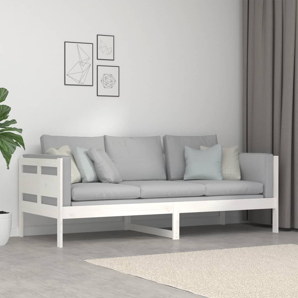 Lit de jour sans matelas blanc bois de pin massif 80x200 cm - XIOS