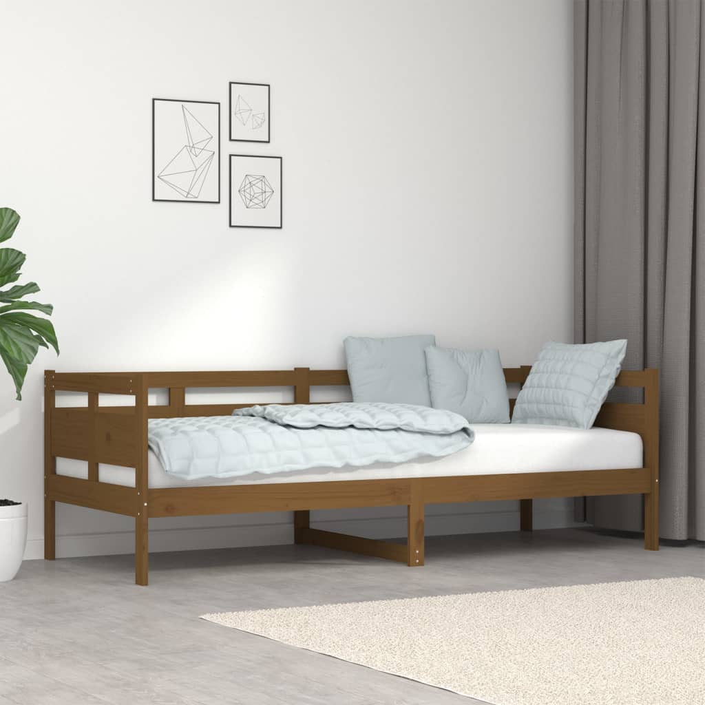 Lit de jour sans matelas marron miel bois pin massif 80x200 cm - XIOS