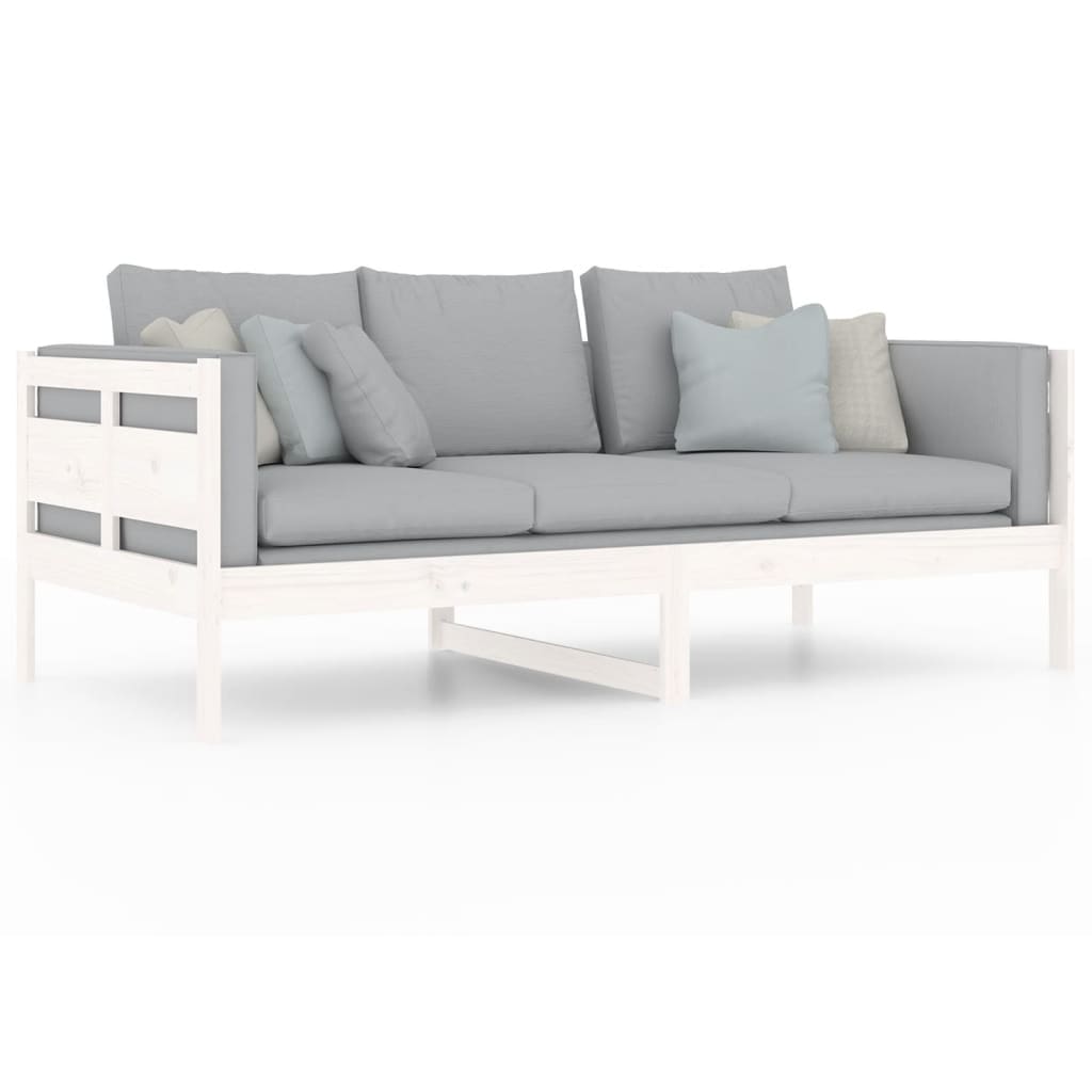 Lit de jour sans matelas blanc bois de pin massif 90x190 cm - XIOS