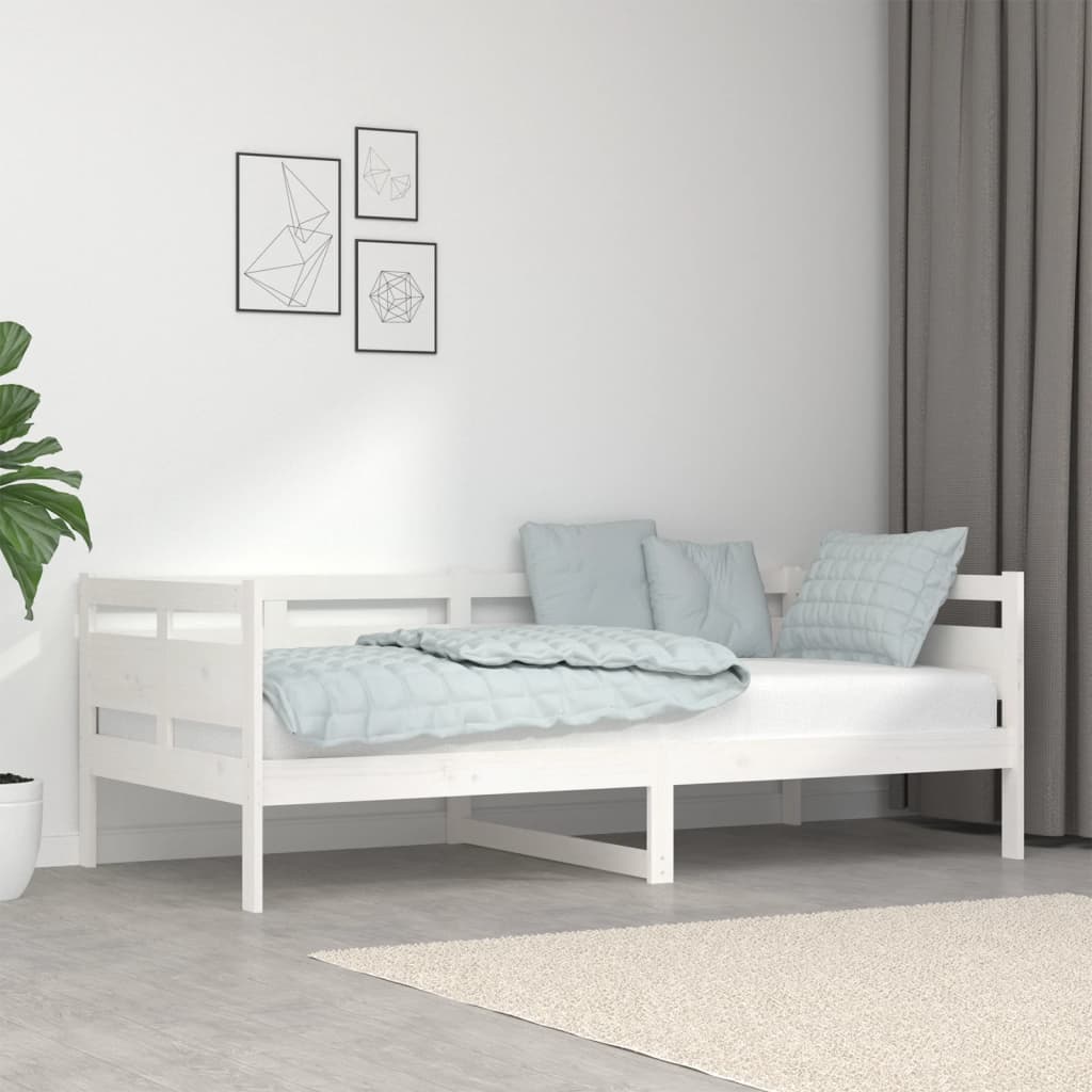 Lit de jour sans matelas blanc bois de pin massif 90x190 cm - XIOS