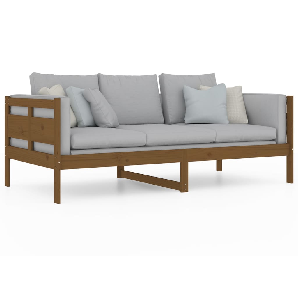 Lit de jour sans matelas marron miel bois pin massif 90x190 cm - XIOS