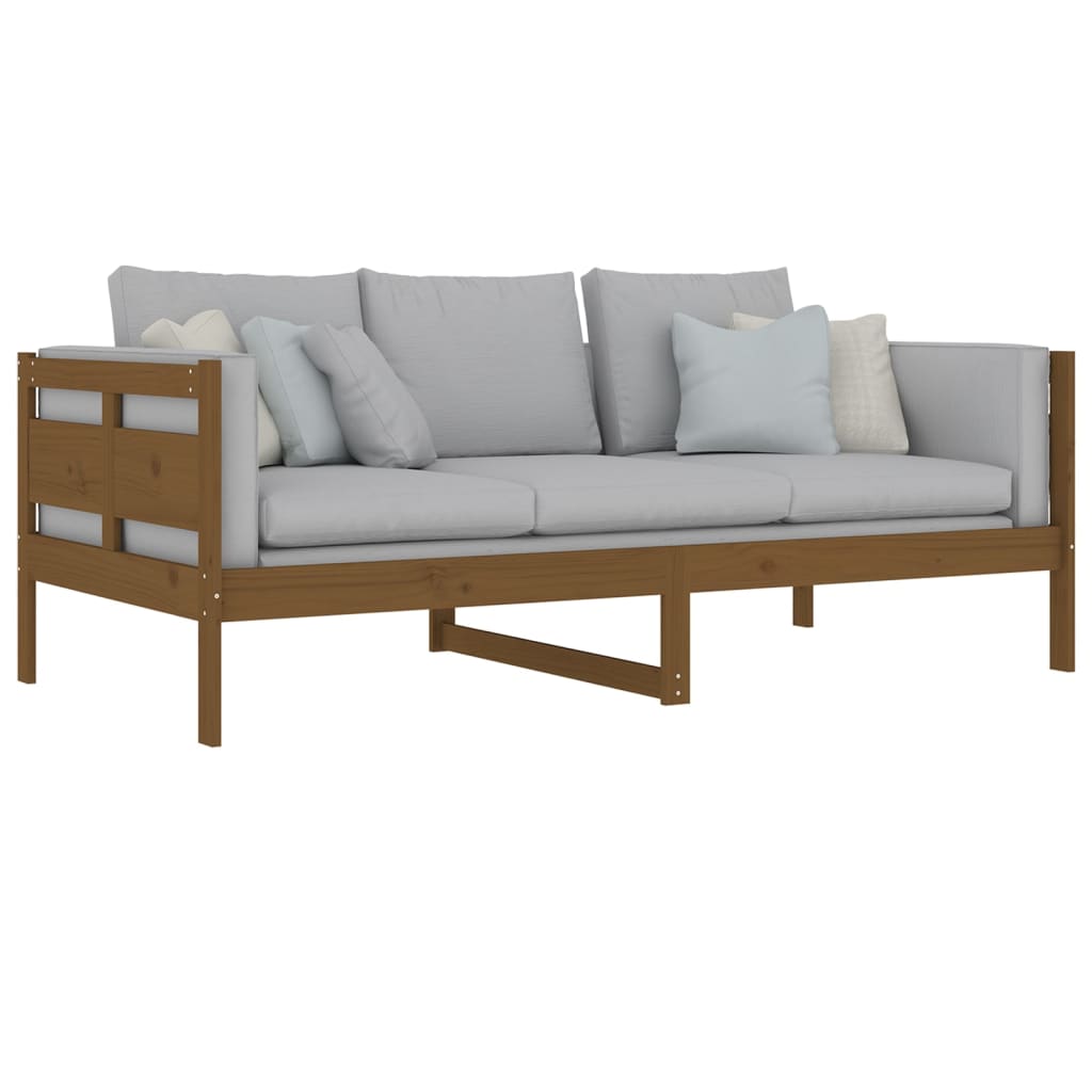 Lit de jour sans matelas marron miel bois pin massif 90x190 cm - XIOS