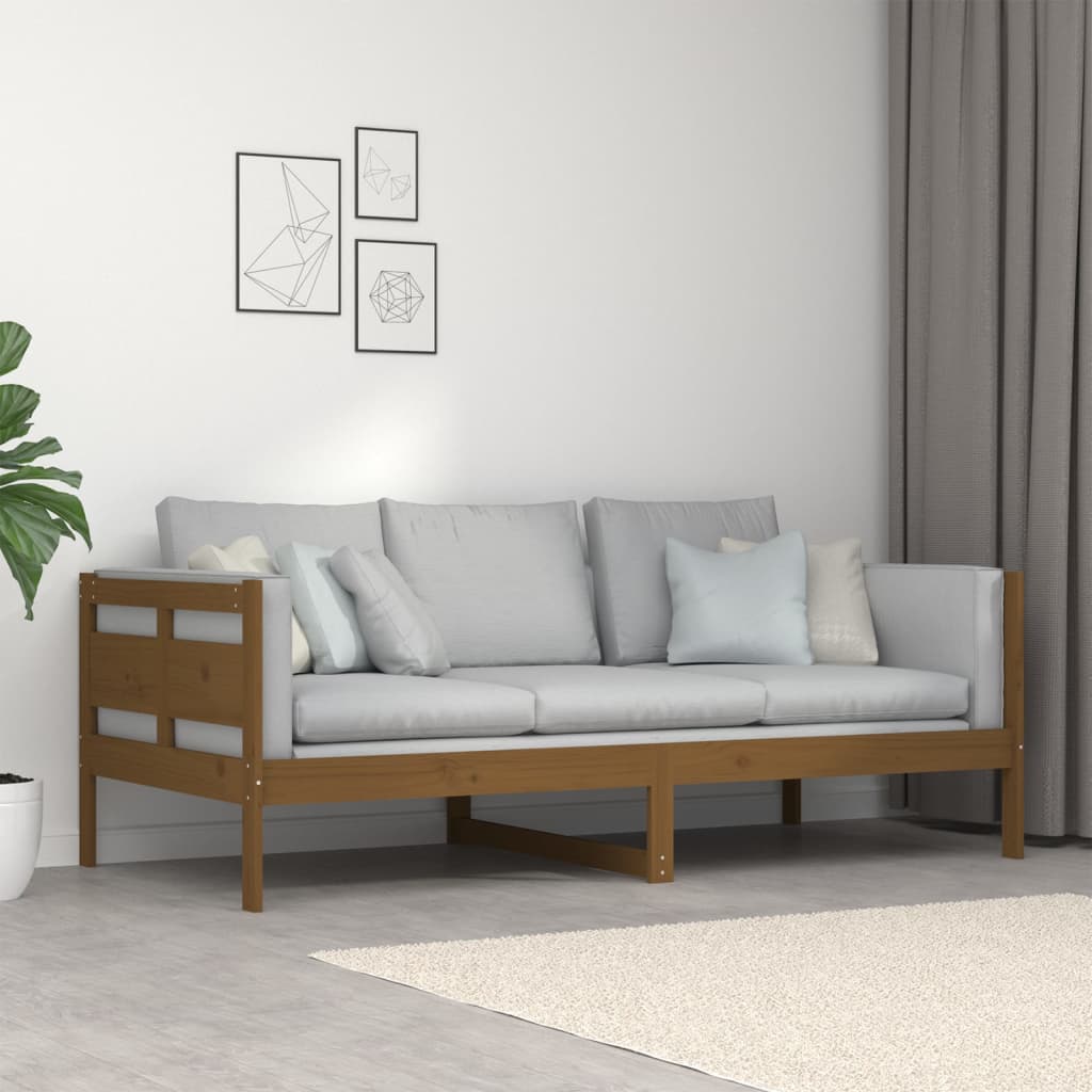 Lit de jour sans matelas marron miel bois pin massif 90x190 cm - XIOS