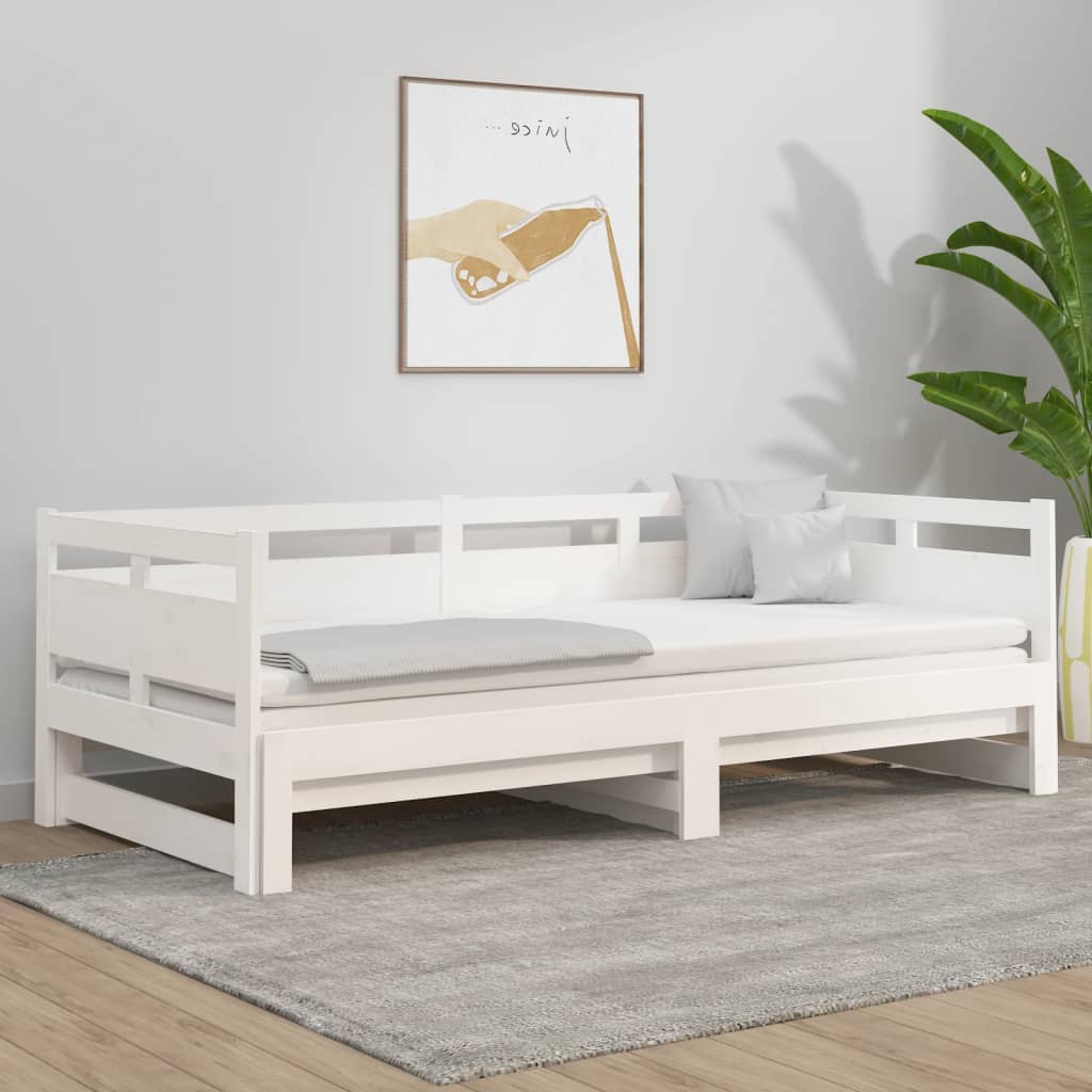 Lit coulissant sans matelas blanc 2x(90x200) cm - XIOS