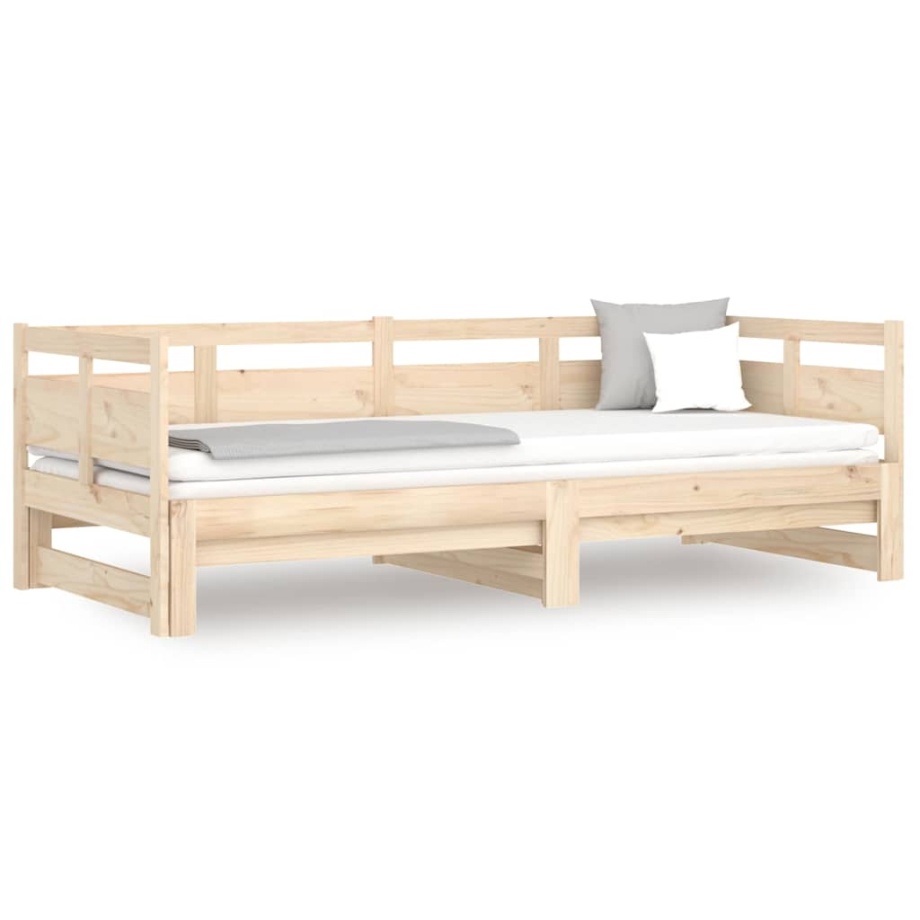Lit coulissant sans matelas bois de pin solide 2x(80x200) cm