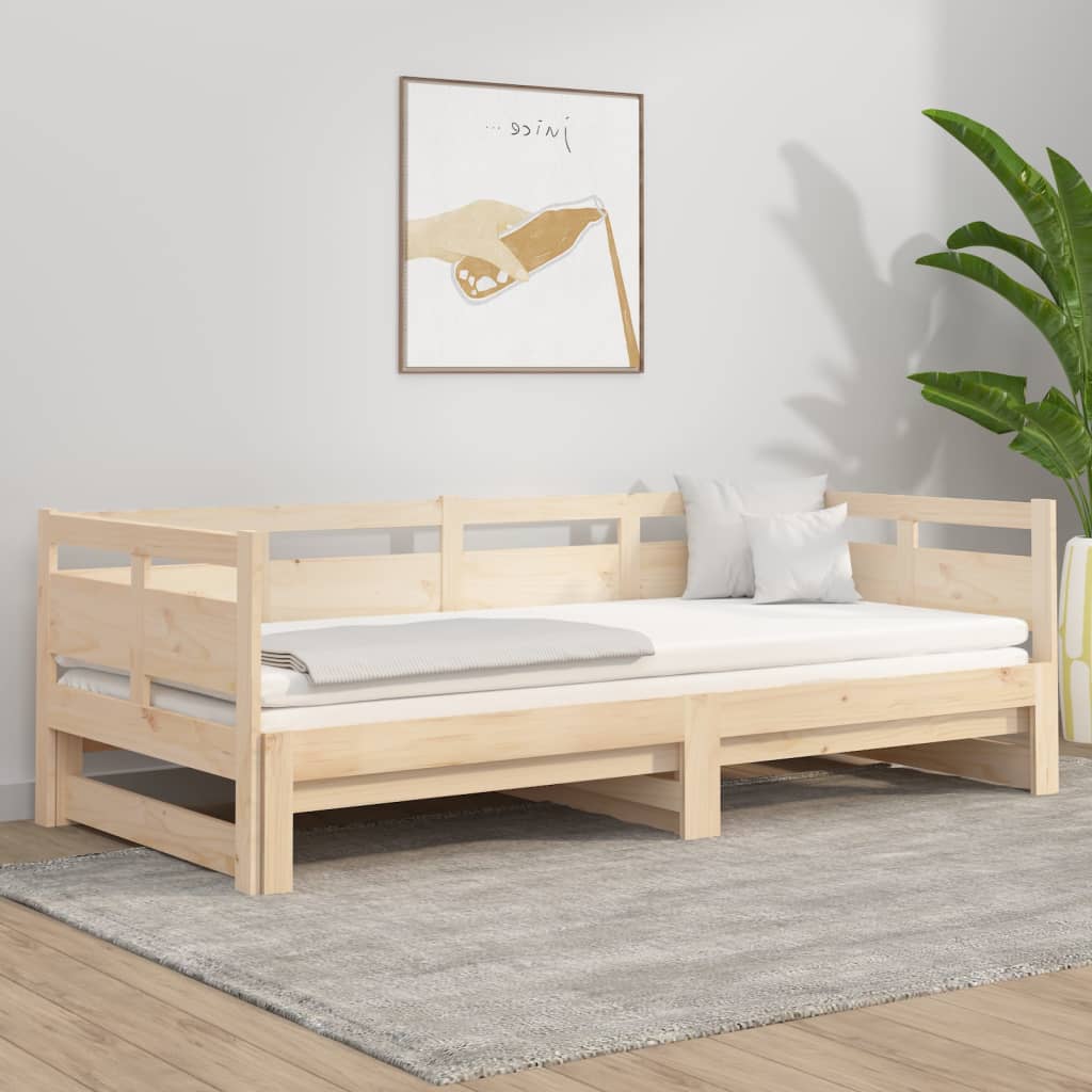 Lit coulissant sans matelas bois de pin solide 2x(80x200) cm - XIOS