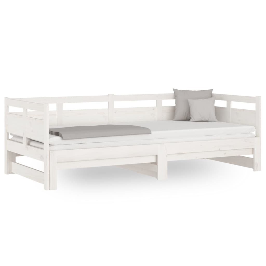 Lit coulissant sans matelas blanc 2x(80x200)cm - XIOS