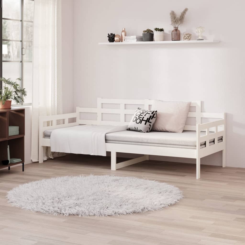 Lit de jour sans matelas blanc bois de pin massif 90x200 cm - XIOS
