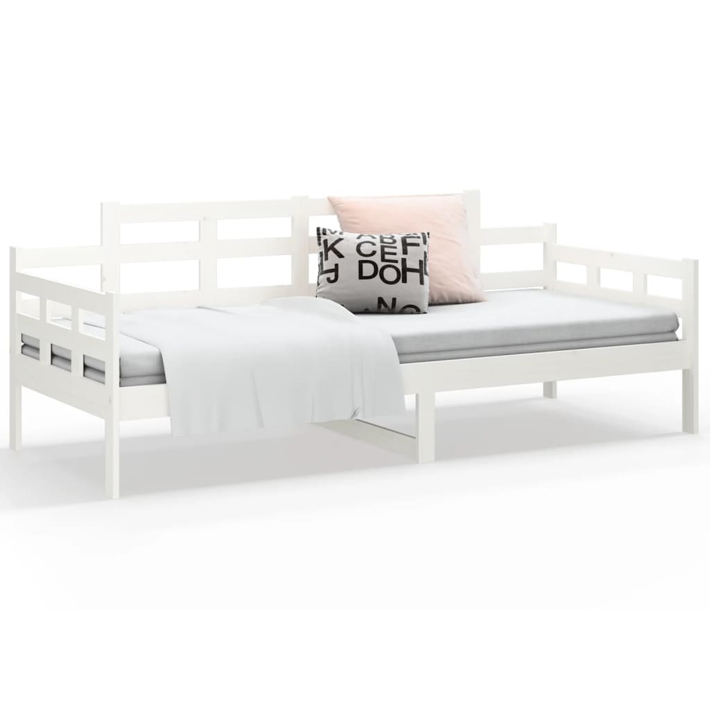 Lit de jour sans matelas blanc bois de pin massif 80x200 cm - XIOS