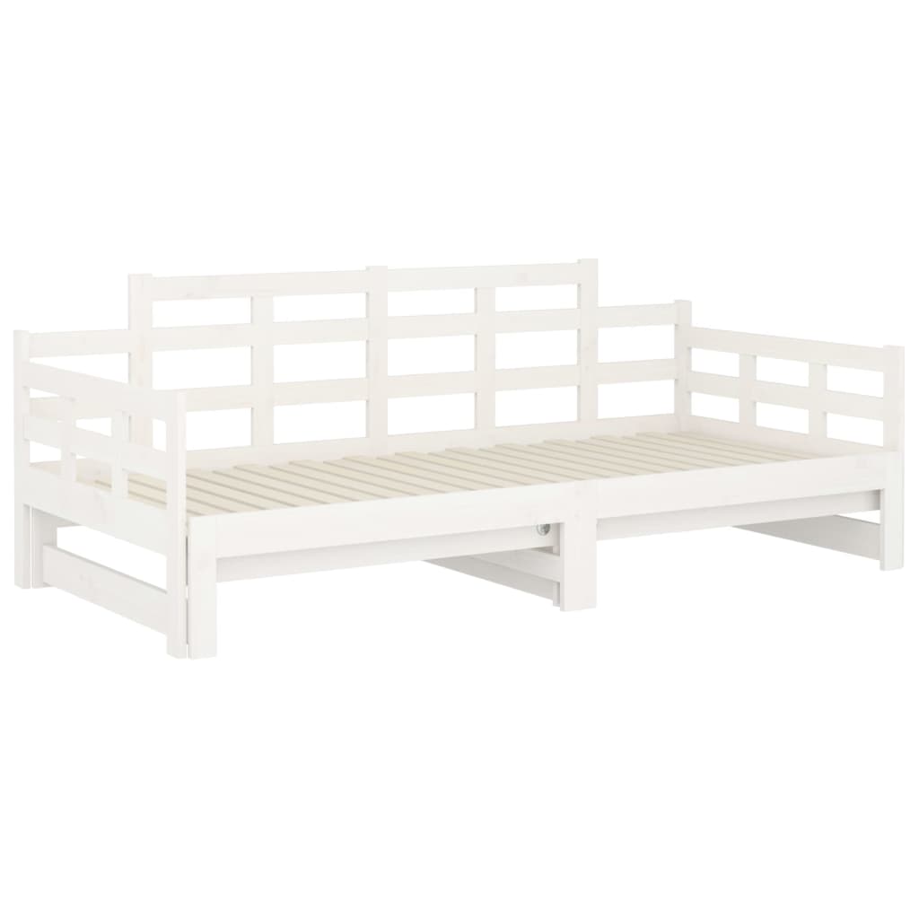 Lit coulissant sans matelas blanc bois de pin solide - XIOS