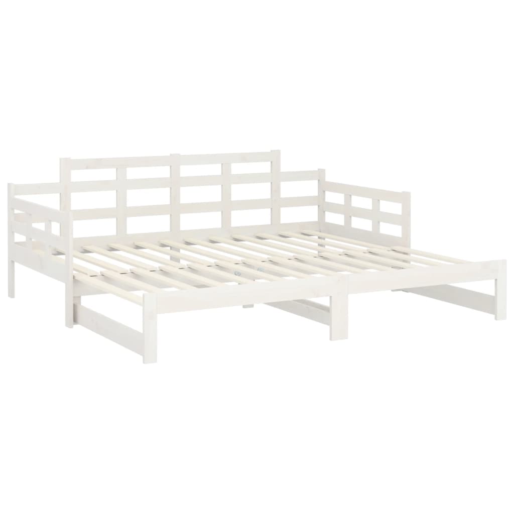 Lit coulissant sans matelas blanc bois de pin solide - XIOS