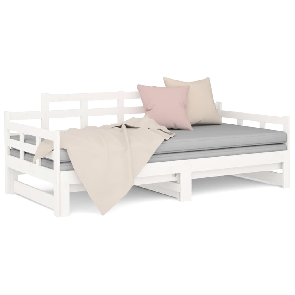 Lit coulissant sans matelas blanc 2x(90x190) cm - XIOS