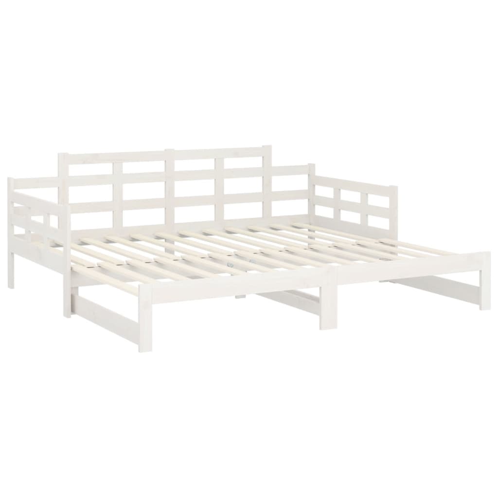 Lit coulissant sans matelas blanc 2x(90x190) cm - XIOS