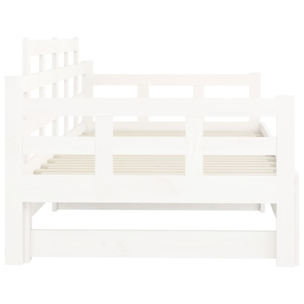 Lit coulissant sans matelas blanc 2x(90x190) cm - XIOS