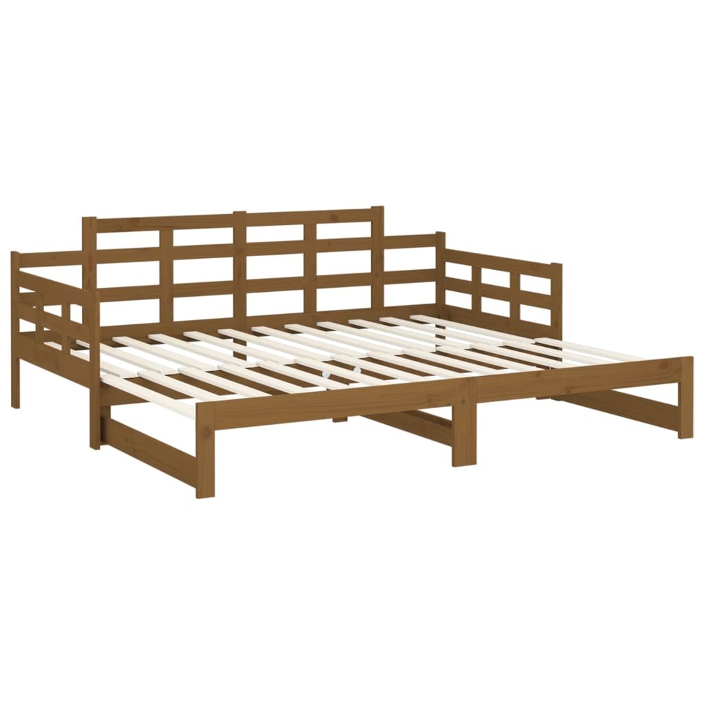 Lit coulissant sans matelas marron miel 2x(90x190) cm - XIOS