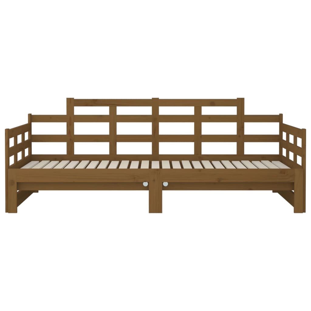 Lit coulissant sans matelas marron miel 2x(90x190) cm - XIOS