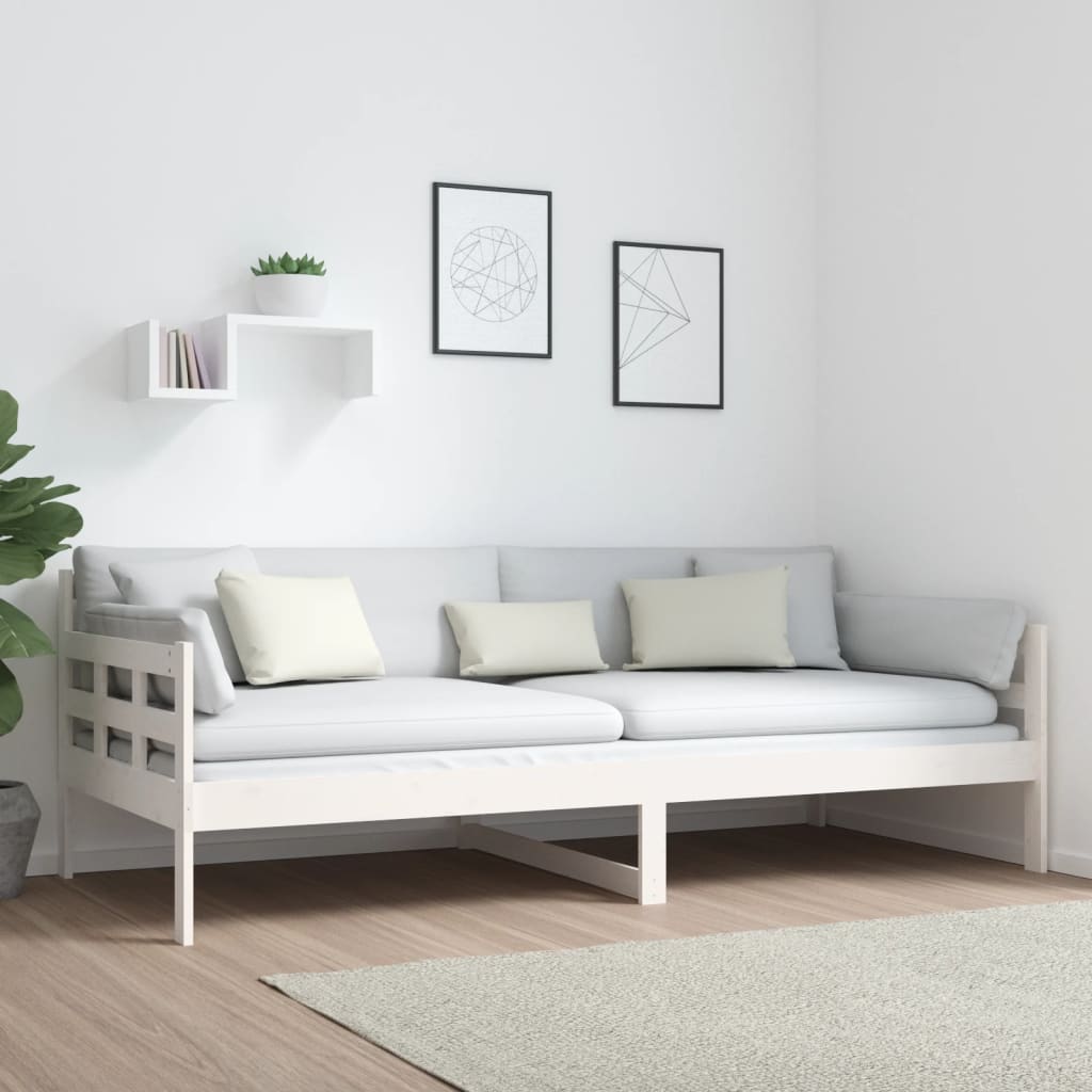 Lit de jour sans matelas blanc bois de pin massif 90x200 cm - XIOS
