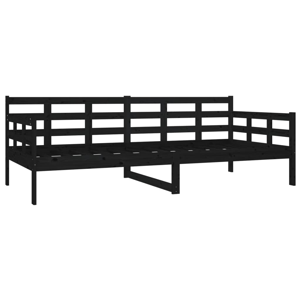 Lit de jour sans matelas noir bois de pin massif 90x200 cm - XIOS