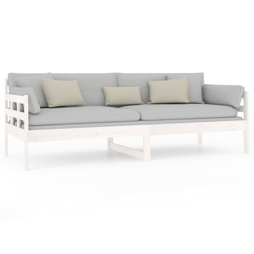 Lit de jour sans matelas blanc bois de pin massif 80x200 cm - XIOS