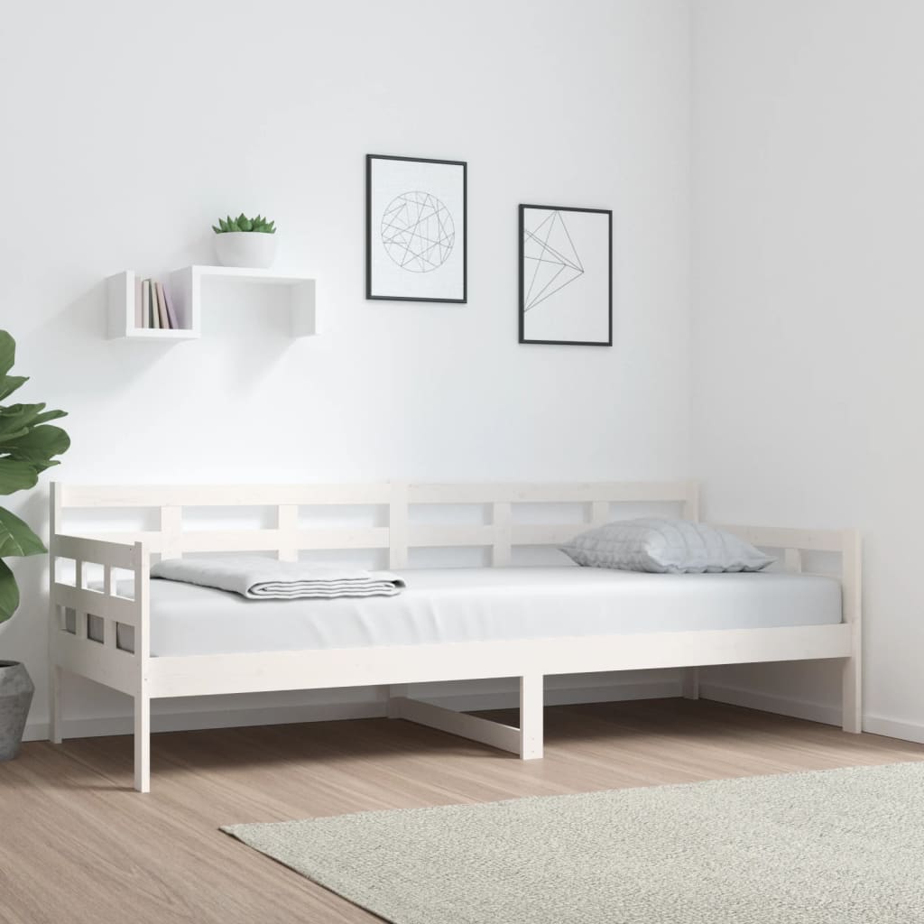Lit de jour sans matelas blanc bois de pin massif 80x200 cm - XIOS