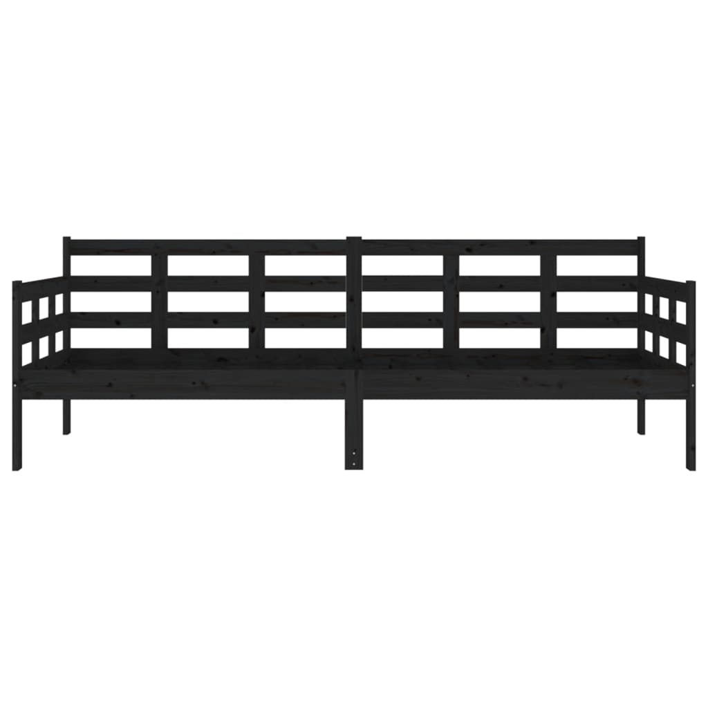 Lit de jour sans matelas noir bois de pin massif 80x200 cm - XIOS