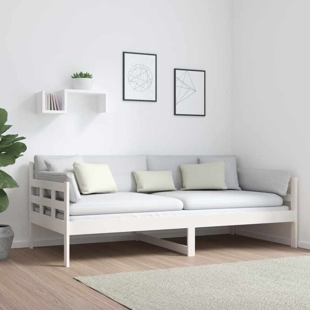Lit de jour sans matelas blanc bois de pin massif 90x190 cm - XIOS