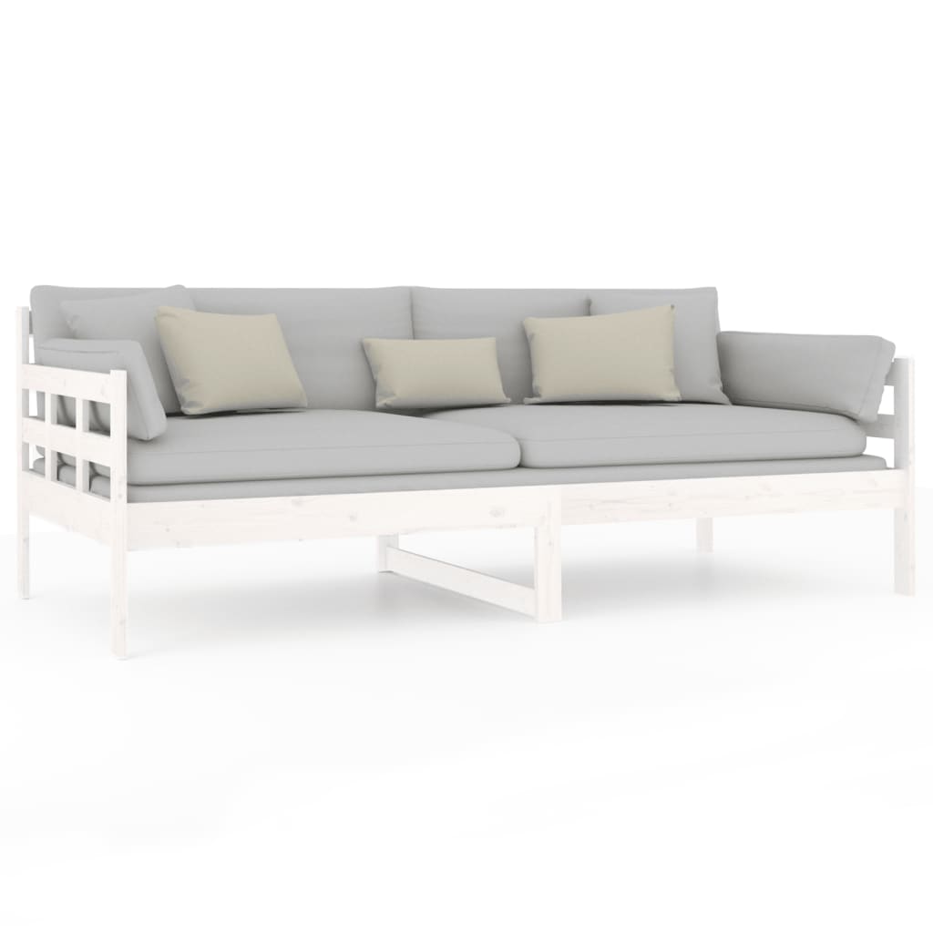 Lit de jour sans matelas blanc bois de pin massif 90x190 cm - XIOS