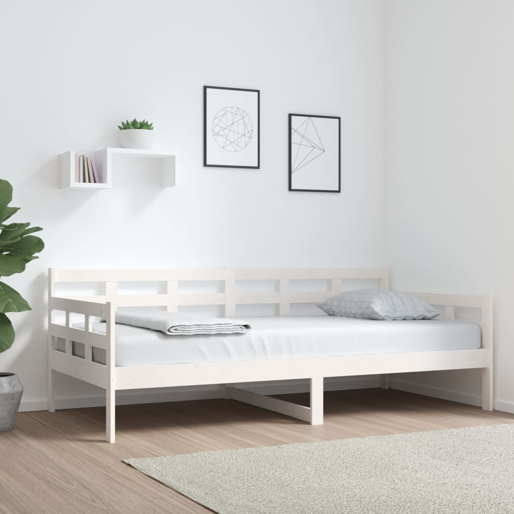Lit de jour sans matelas blanc bois de pin massif 90x190 cm - XIOS